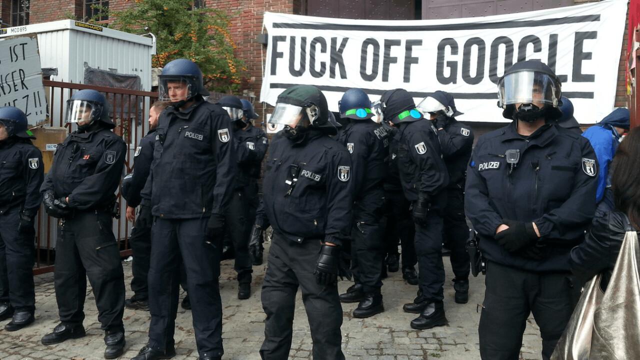 German protesters clash with police over proposed Google campus