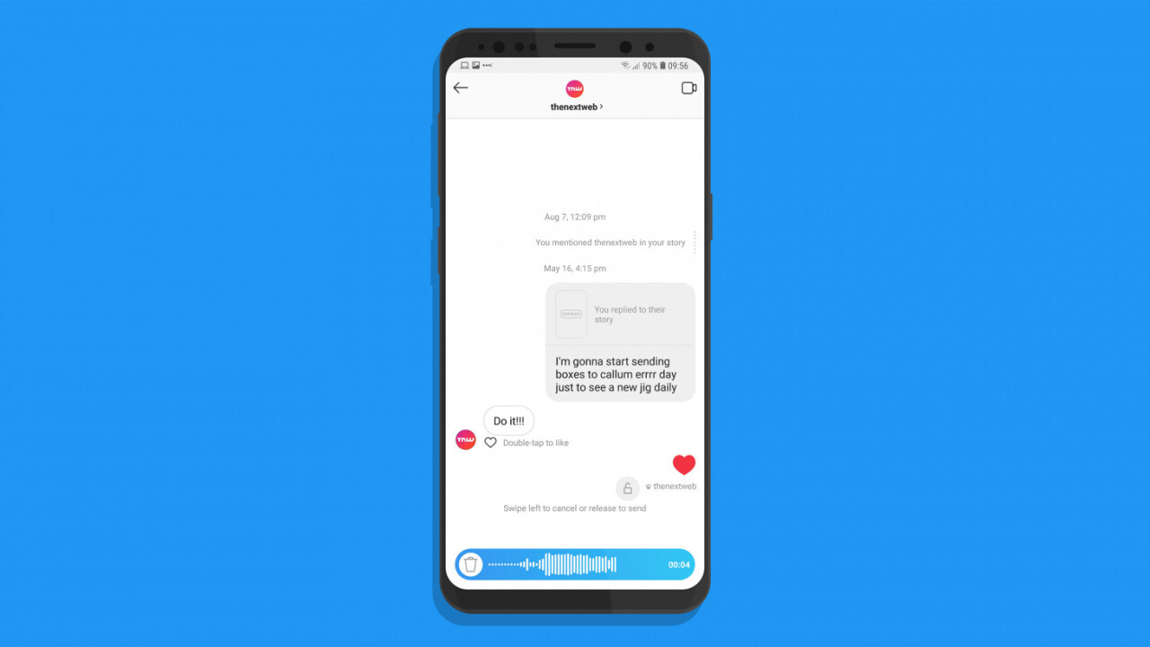 Instagram gets WhatsApp-style walkie-talkie voice messages
