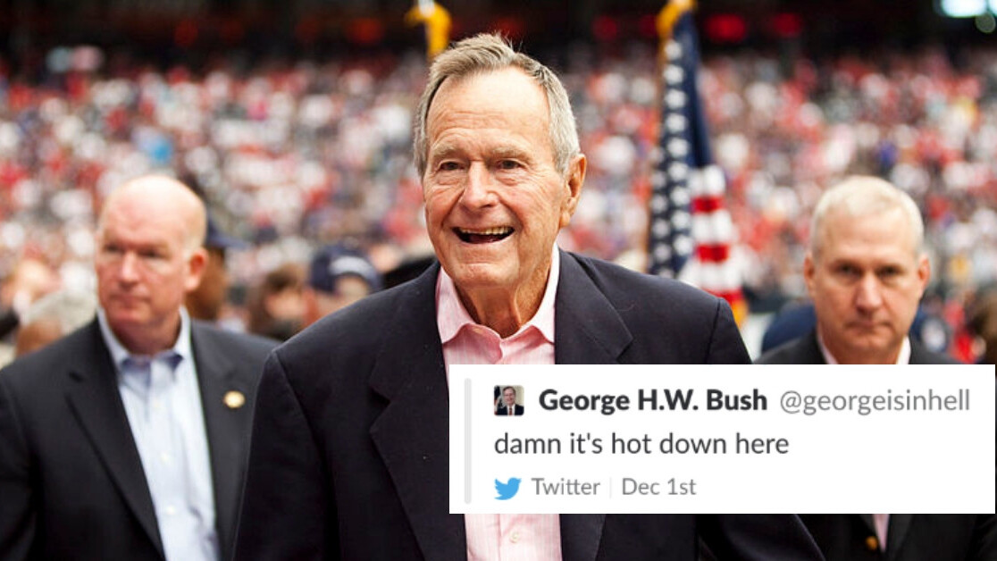 Twitter suspended someone for tweeting as George Bush Sr. in hell