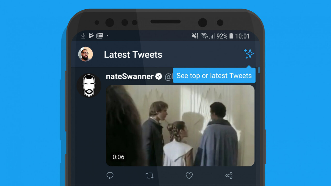 Twitter’s Android app finally gets a chronological timeline button