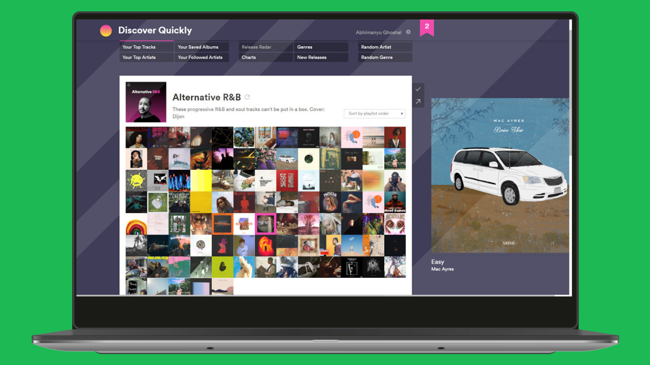 Discover Quickly is an excellent tool for finding new music you’ll love on Spotify