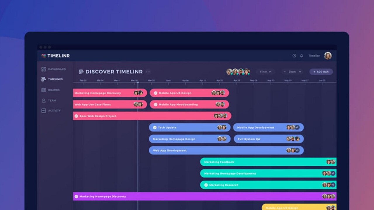 Timelinr is $50 project mapping tool to help complete tasks on time