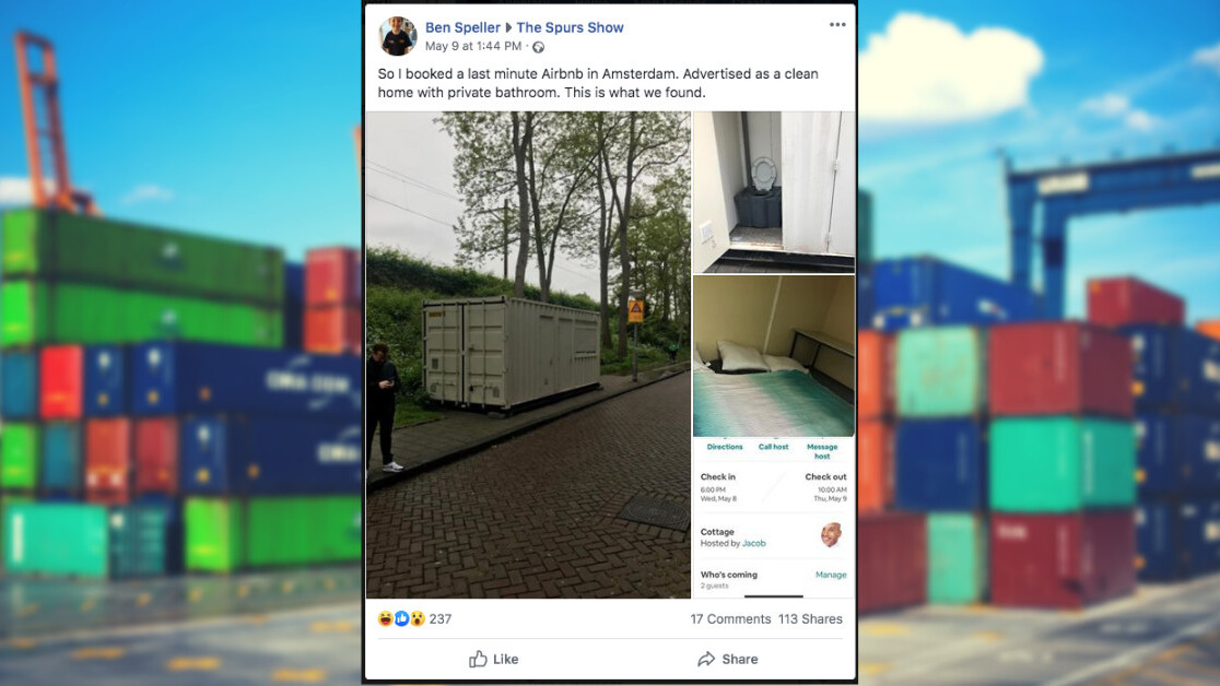 Airbnbeware: Amsterdam tourists got a dirty shipping container instead of €134 ‘clean home’