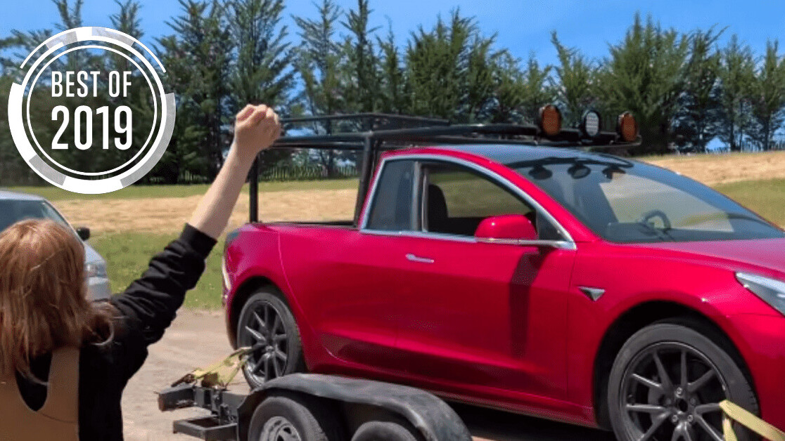 [Best of 2019] Genius inventor turns her Tesla Model 3 into a pickup truck