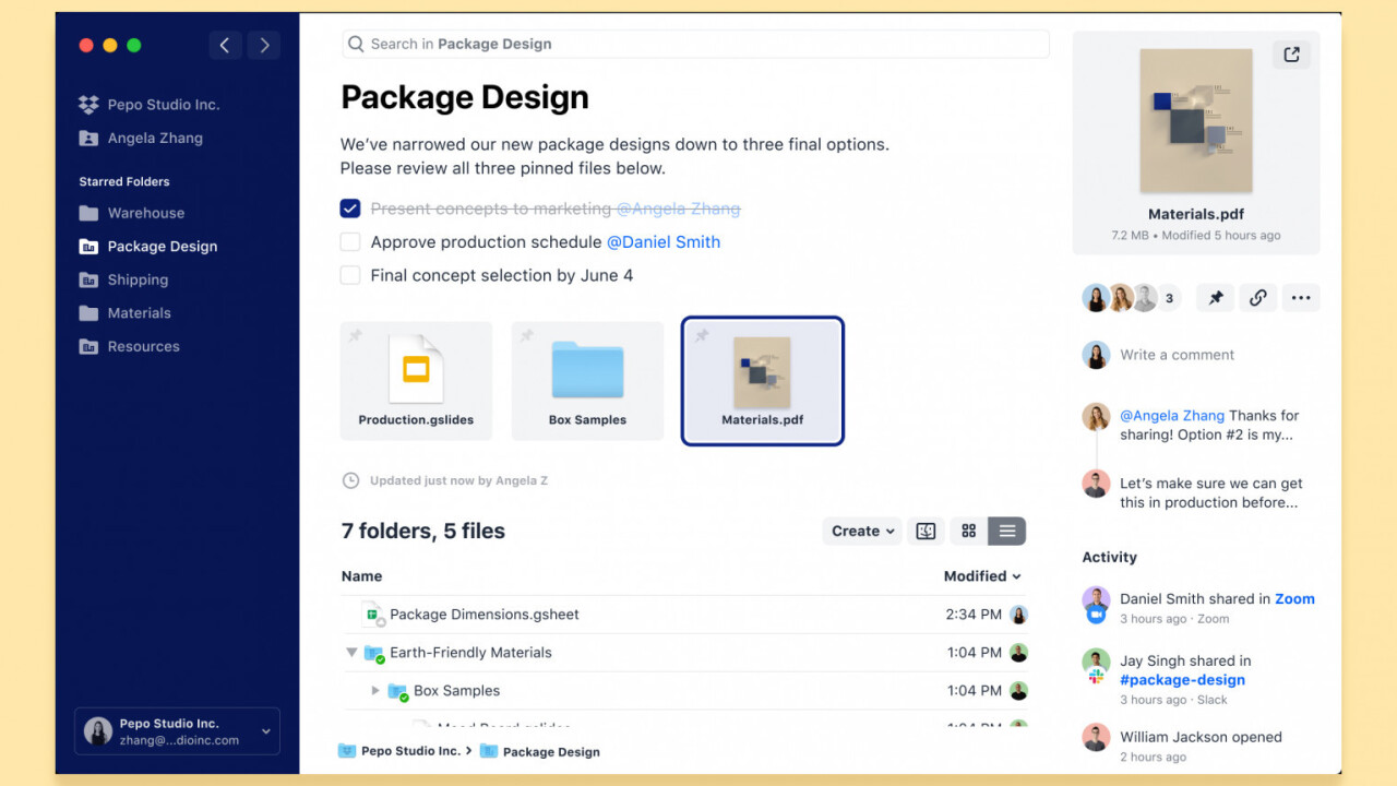 The new Dropbox redesign turns the app into a productivity launchpad