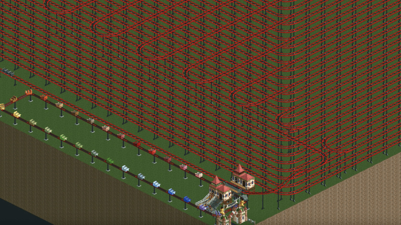 RollerCoaster Tycoon 2 fan builds a coaster that takes 45 years to ride