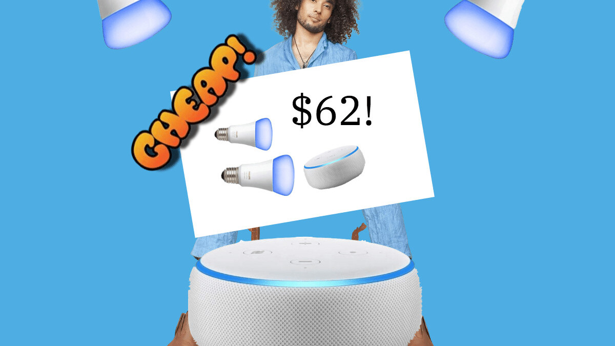 PRIME CHEAP: Bark sweet nothings at your lightbulbs with 57% off an Echo Dot + 2 Philips Hue bulbs