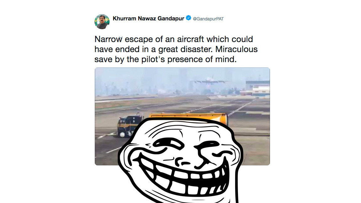 Pakistani politician mistakes GTA V plane footage for real life: ‘Miraculous save by the pilot’