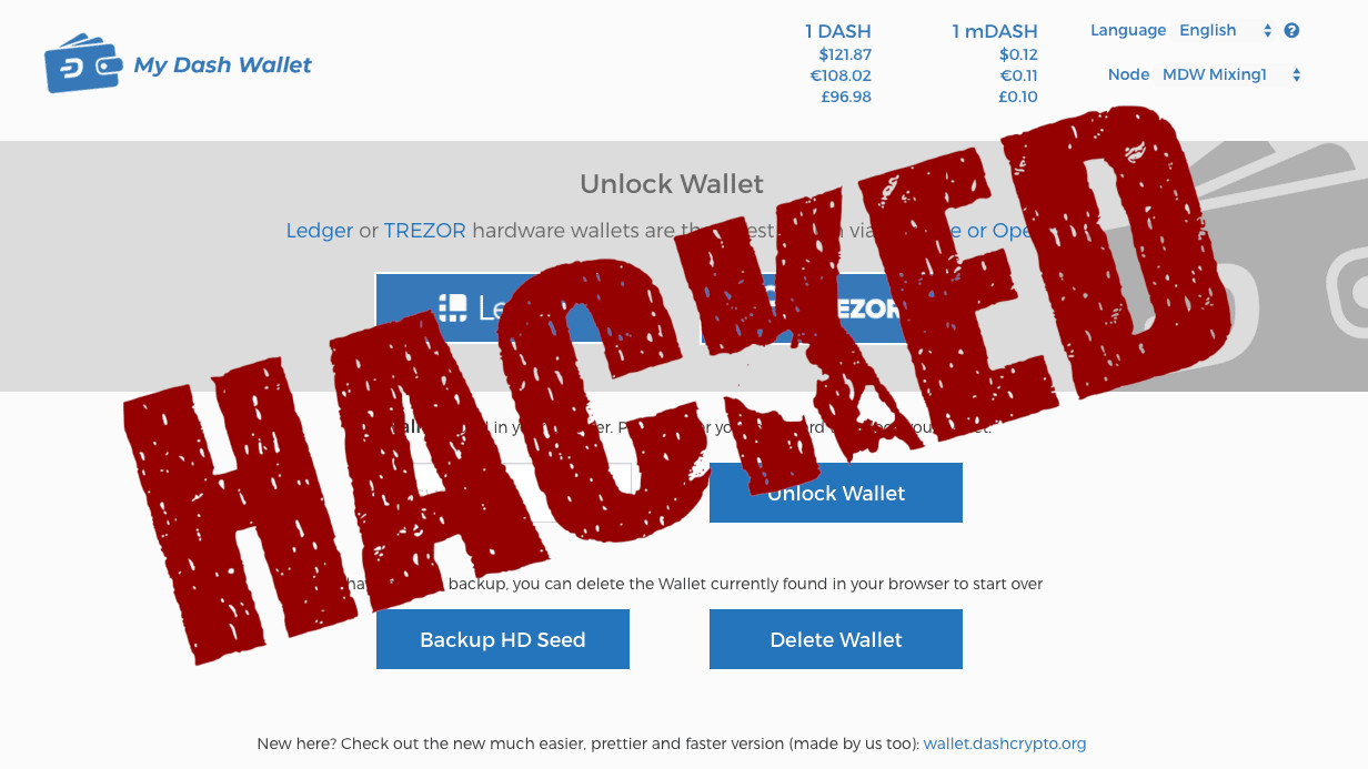 MyDashWallet was compromised for 2 MONTHS — users, move your cryptocurrency
