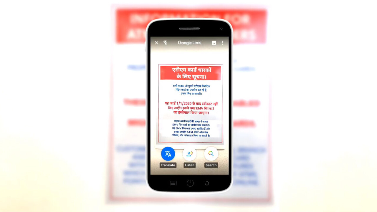 Google Lens now translates text around you in Indic languages
