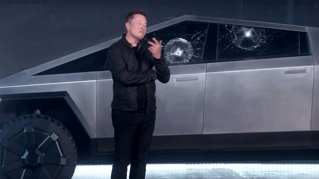 Watch the Tesla Cybertruck’s unbreakable glass, uh, break