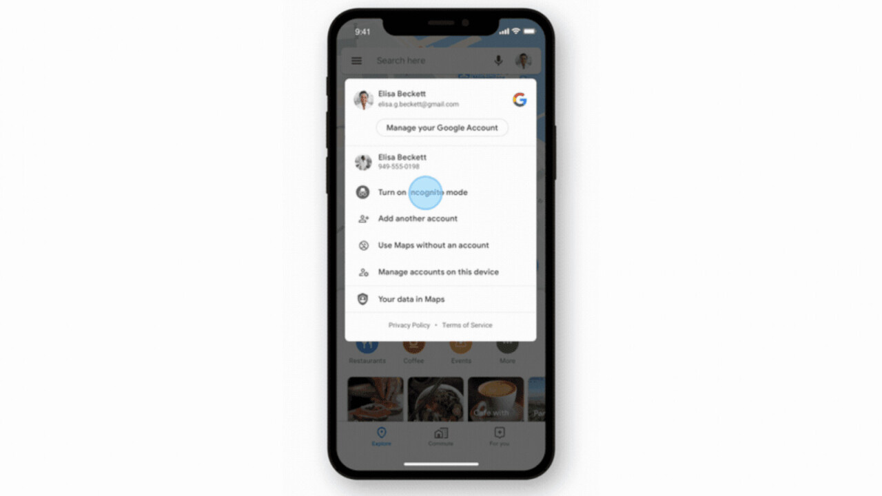 Google Maps’ new Incognito mode comes to iOS