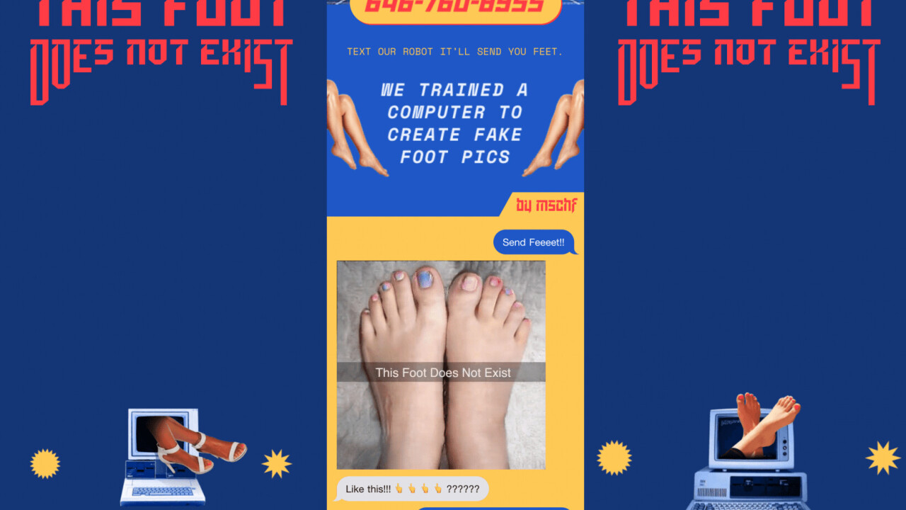 Text this number for an infinite feed of AI-generated feet