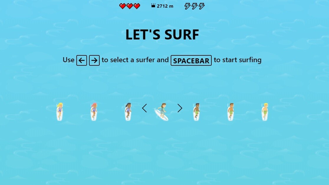 How to find the secret surfing game in Microsoft Edge
