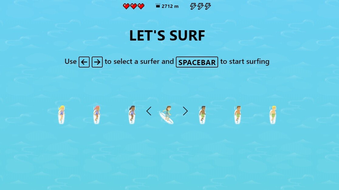 How to find the secret surfing game in Microsoft Edge