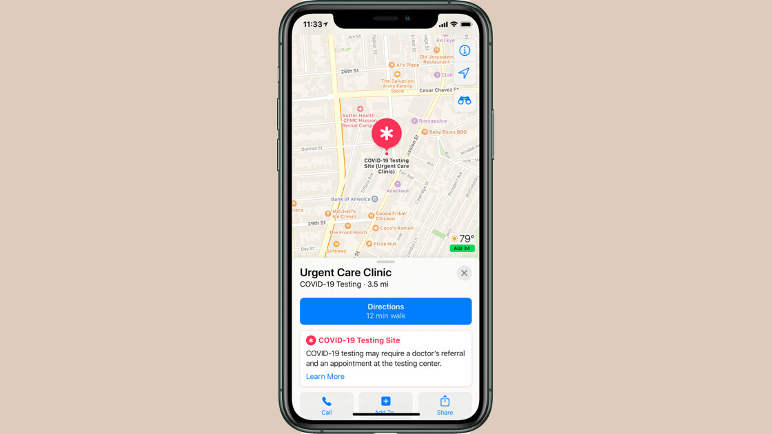 Apple Maps will soon direct you to your nearest coronavirus testing center