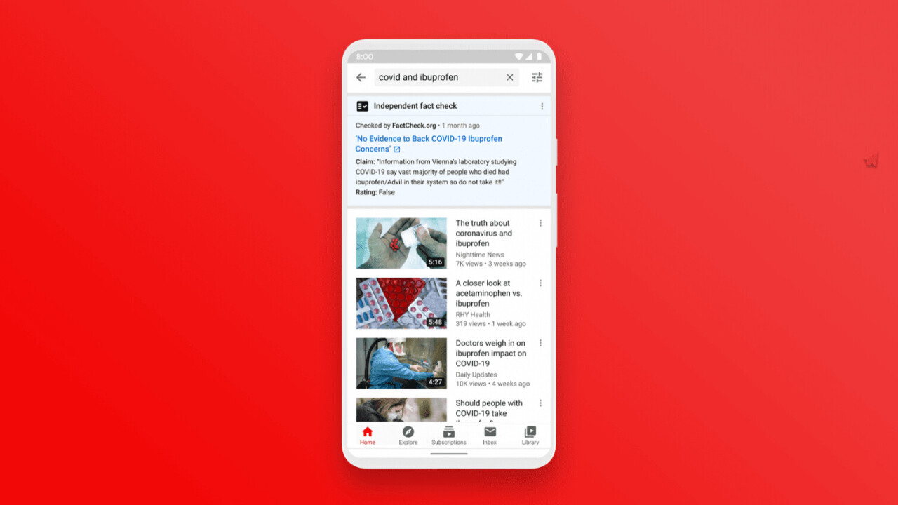 YouTube begins fact-checking searches in the US