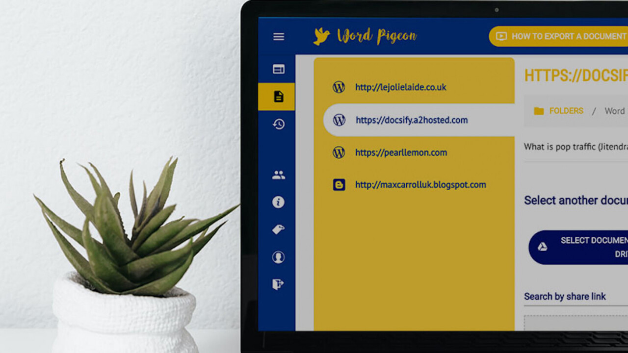 With a single click, Word Pigeon turns a Google Doc into WordPress website content