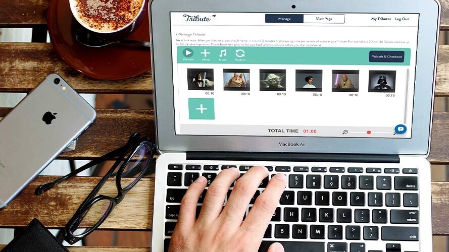 Assemble the perfect video montage for your loved one — and let Tribute do all the work