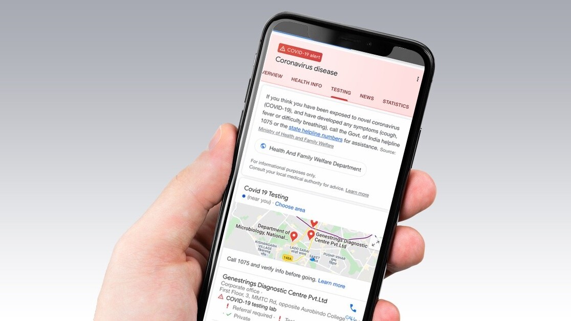 How to find coronavirus testing centers in India using Google services