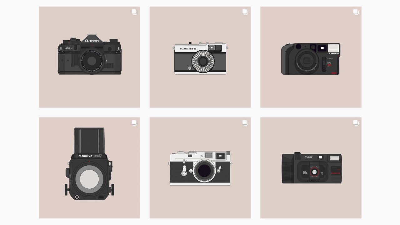 This illustrator celebrates analog photography by drawing classic film cameras