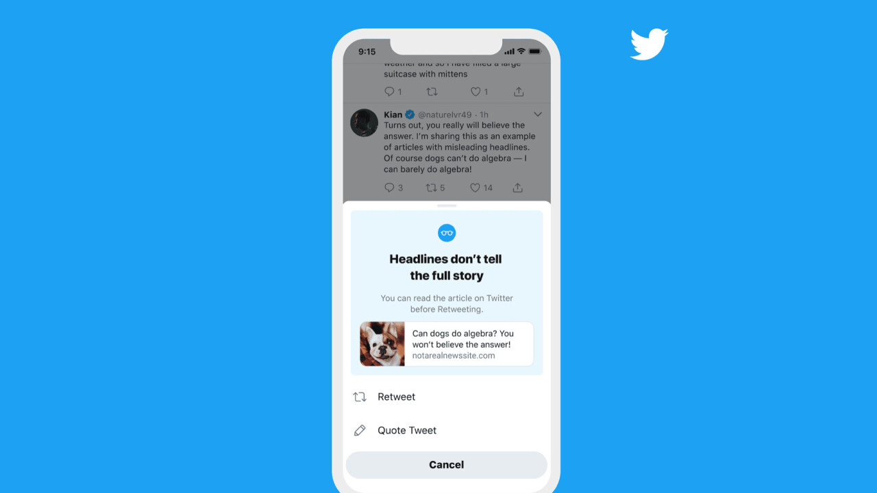 Twitter will soon call you out for retweeting articles you haven’t actually read