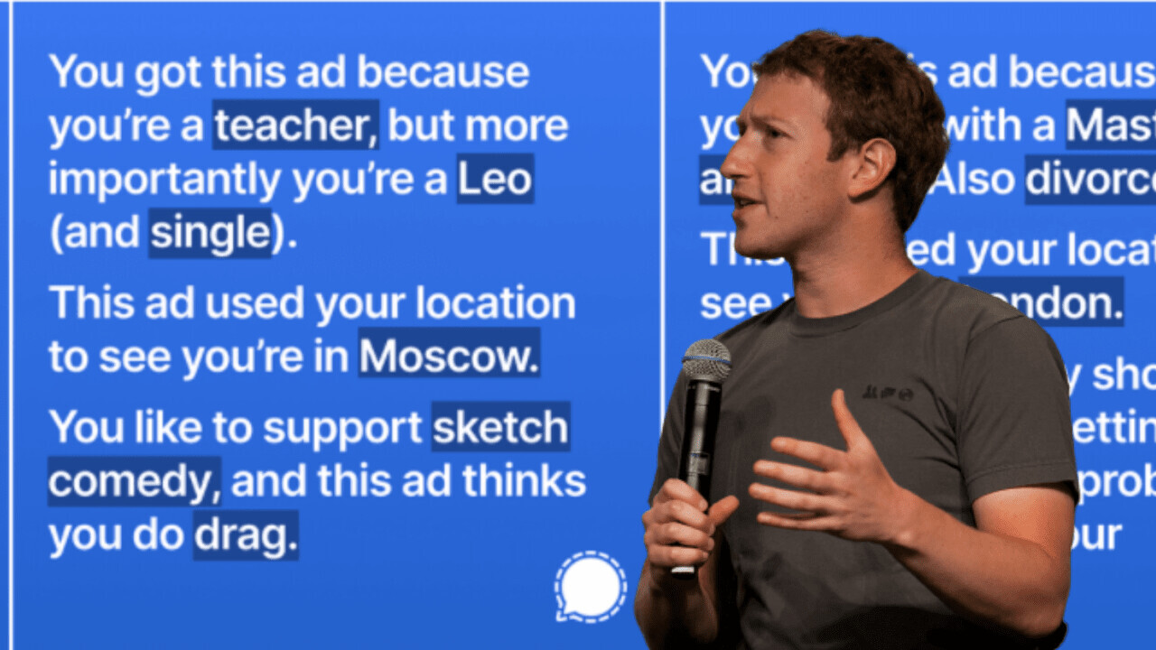 Signal’s smartass ad exposes Facebook’s creepy data collection