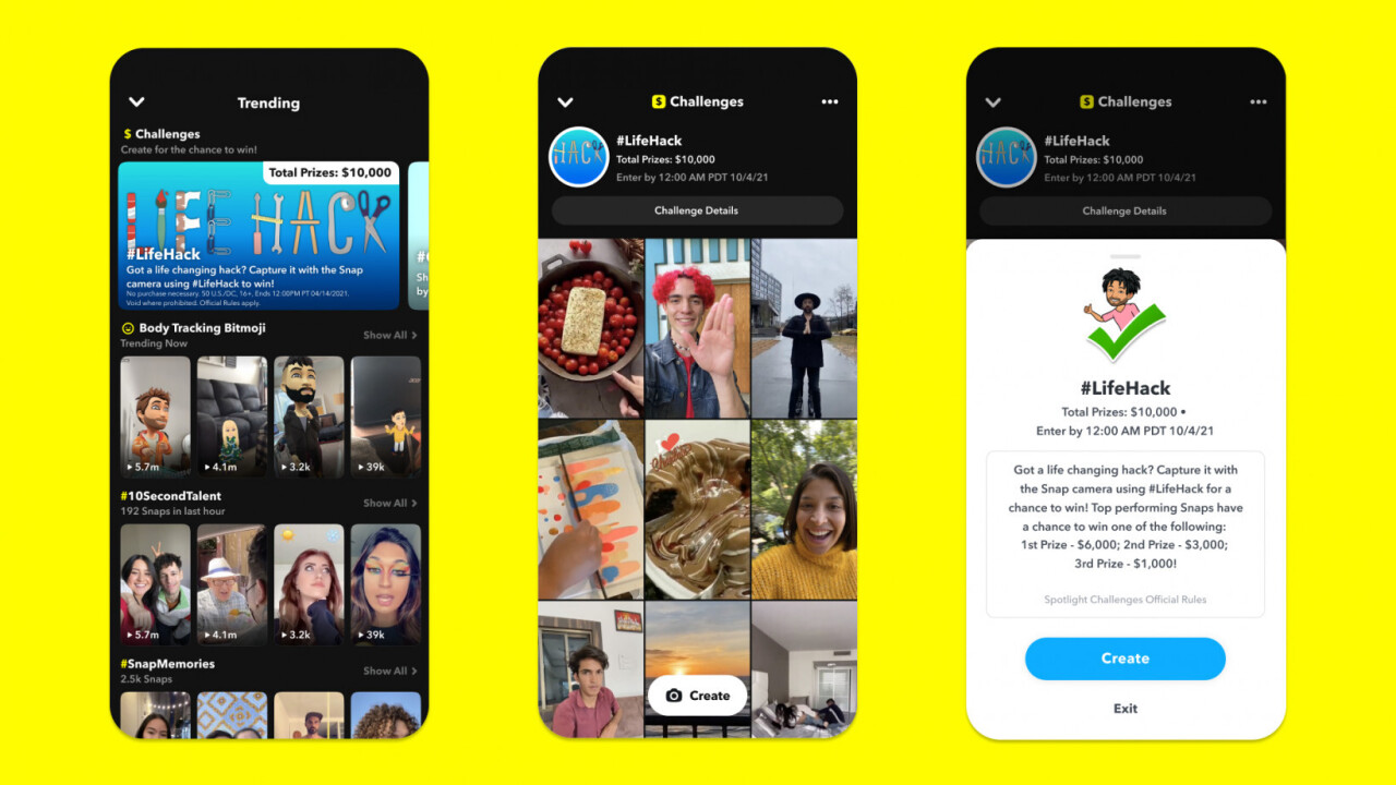 Snapchat is offering prizes to complete challenges — let the games begin