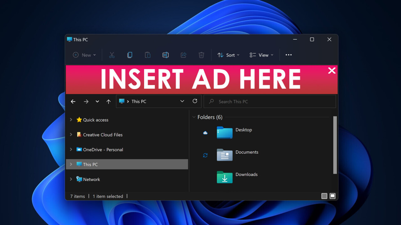 Dear Microsoft, putting ads in the Windows 11 File Explorer is a very dumb idea