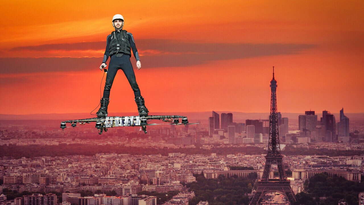 Watch with envy as this hoverboard soars over Paris