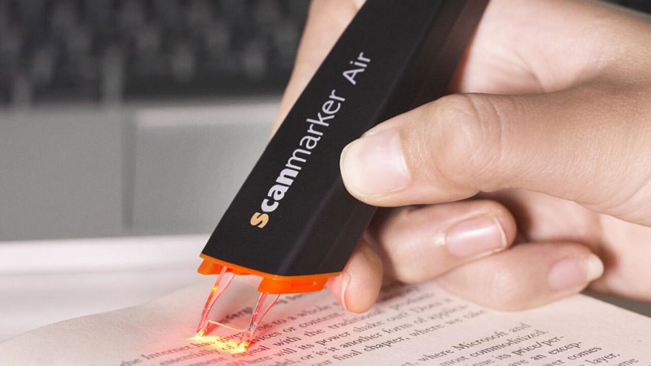 The Scanmarker Air Scanner lets you scan notes and save them to your ...
