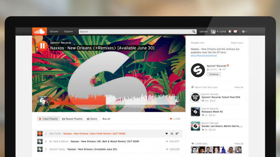 SoundCloud redesigns its Web interface to match its iOS and Android apps