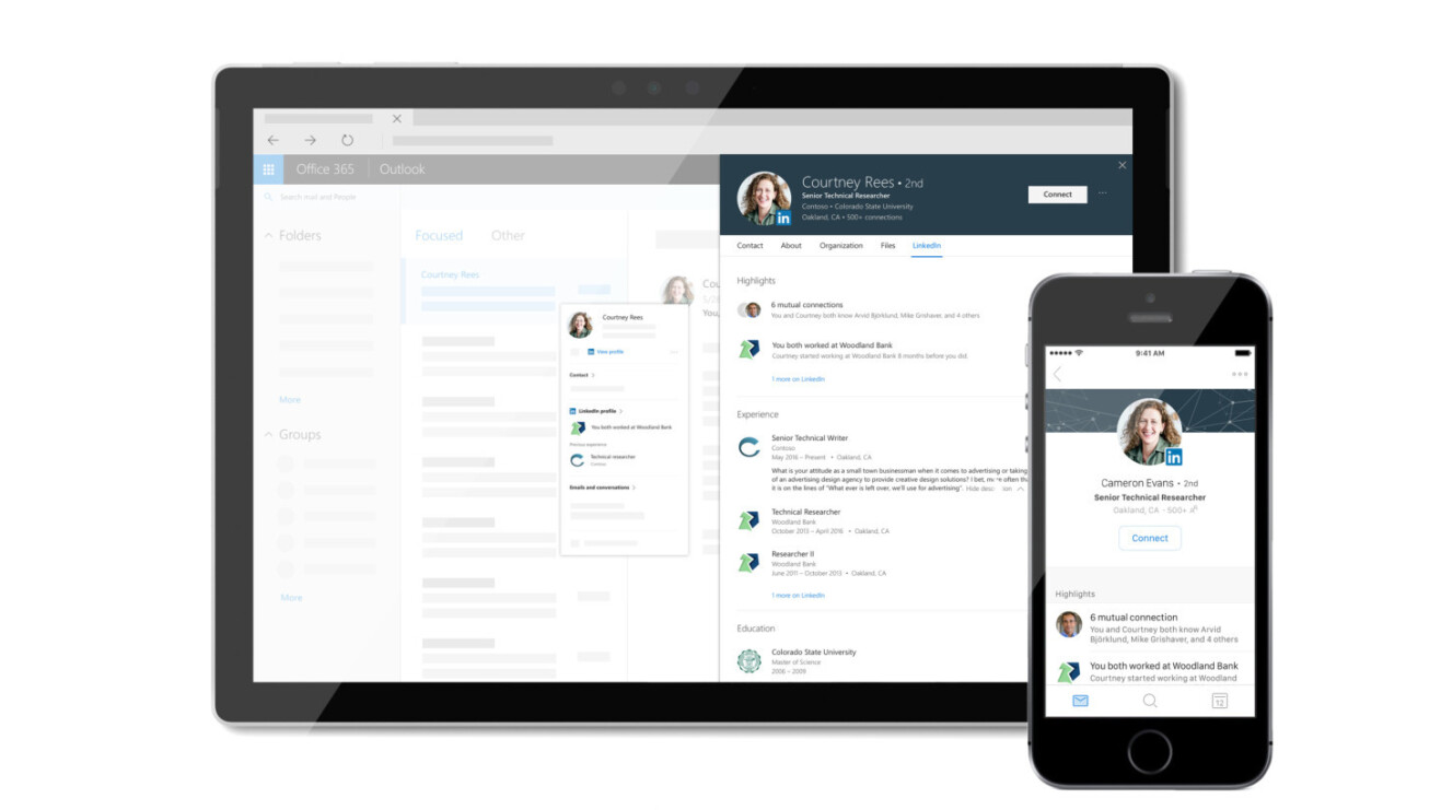 LinkedIn profiles are coming soon to your Microsoft work apps