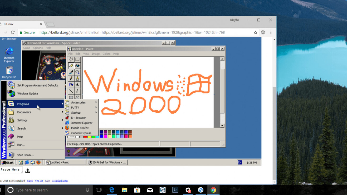 Relive the glory days of Windows 2000 in the comfort of a browser window