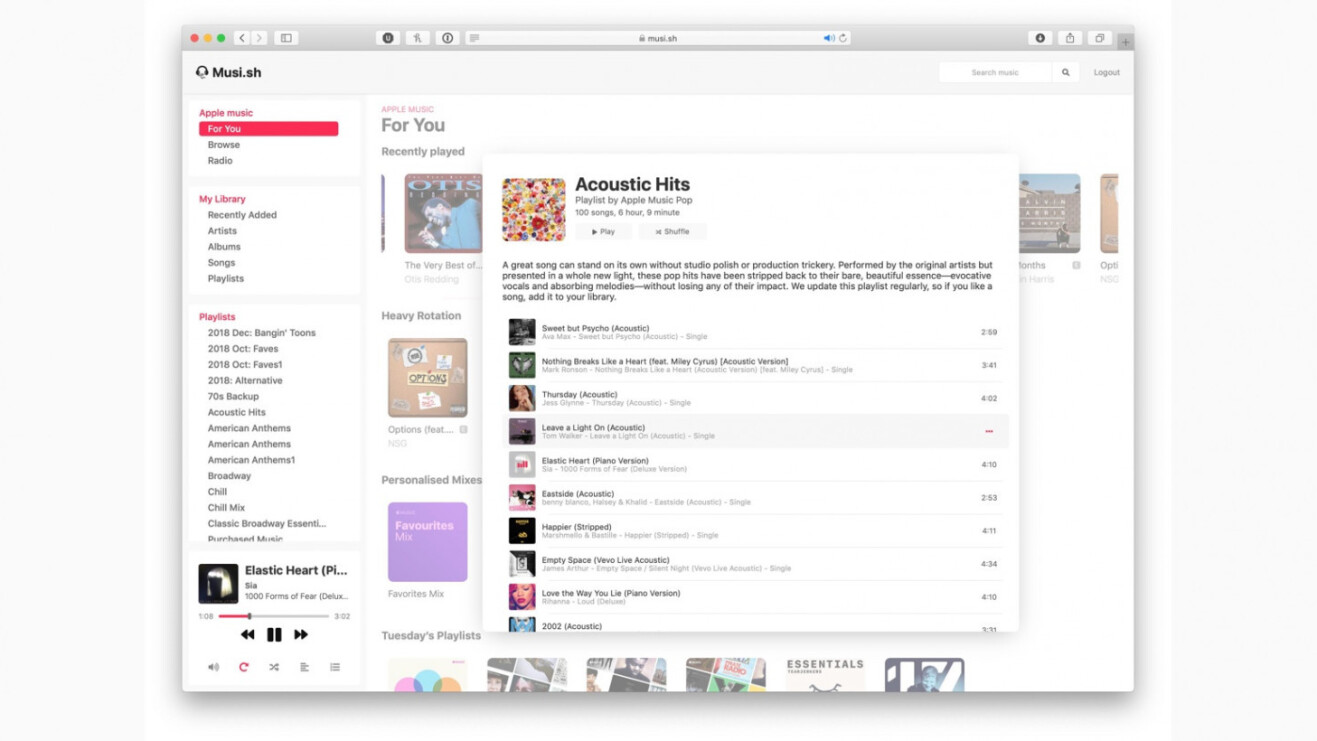 Use Apple Music in your browser with this pretty web interface