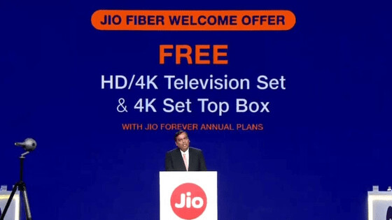 India’s top telco to offer free 4K TVs with its upcoming broadband service