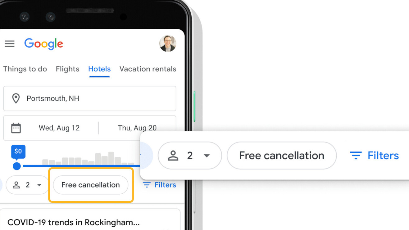 Google makes it easier to find hotels with free cancelation amid coronavirus