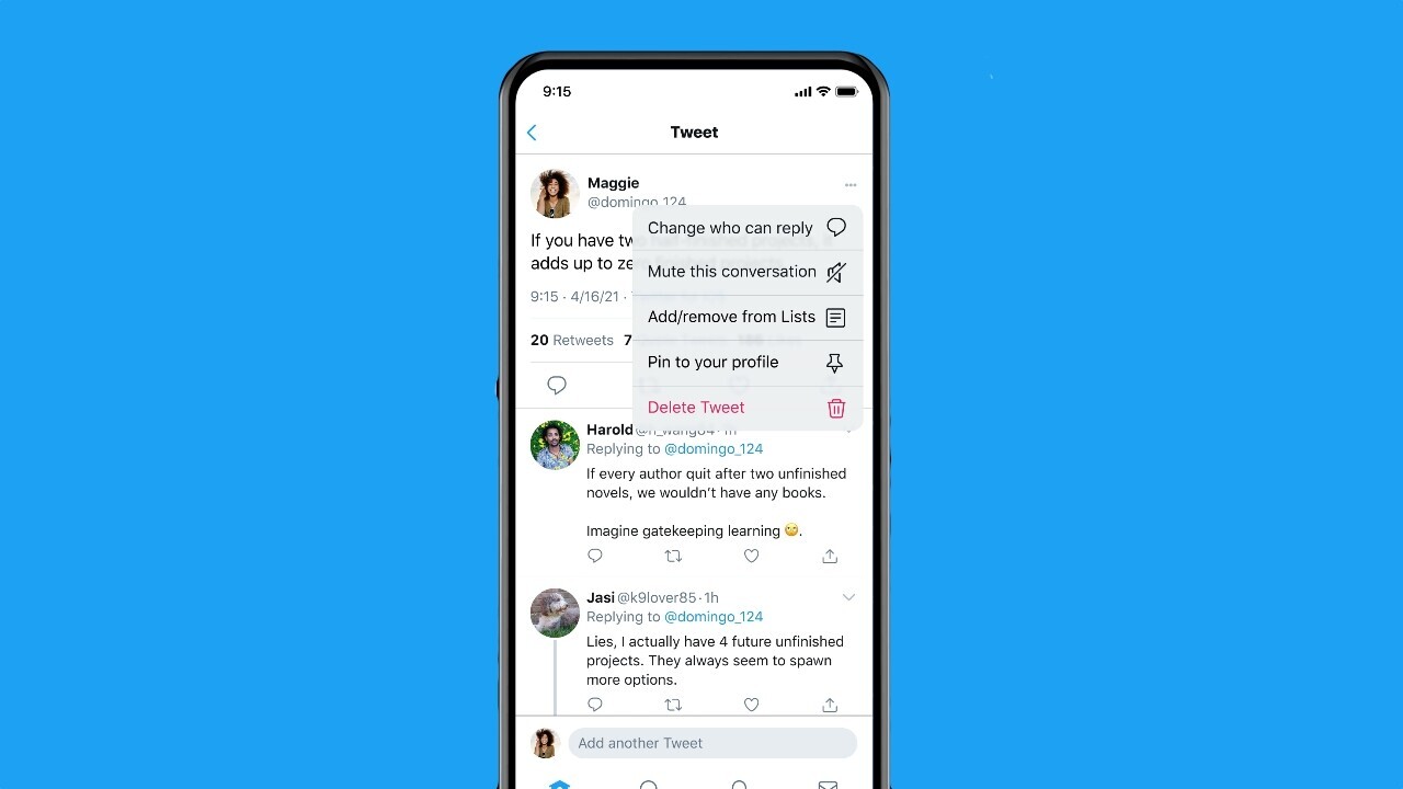 Twitter will now let you limit replies to a tweet after you’ve posted it