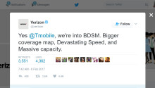 Verizon and T-Mobile engaged in a bondage-themed Twitter battle during the Super Bowl