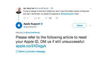 Apple Support gave the dumbest reply to a Jony Ive parody account