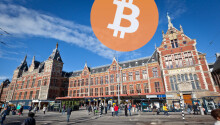 We tagged Amsterdam Central Station with LONG BITCOIN SHORT THE BANKERS