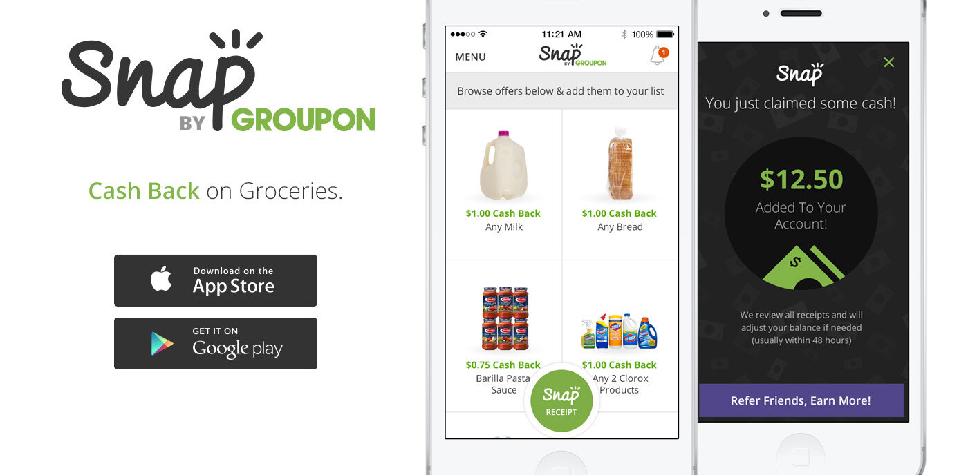 Groupon’s Snap app offers cash-back on groceries in the US and Canada