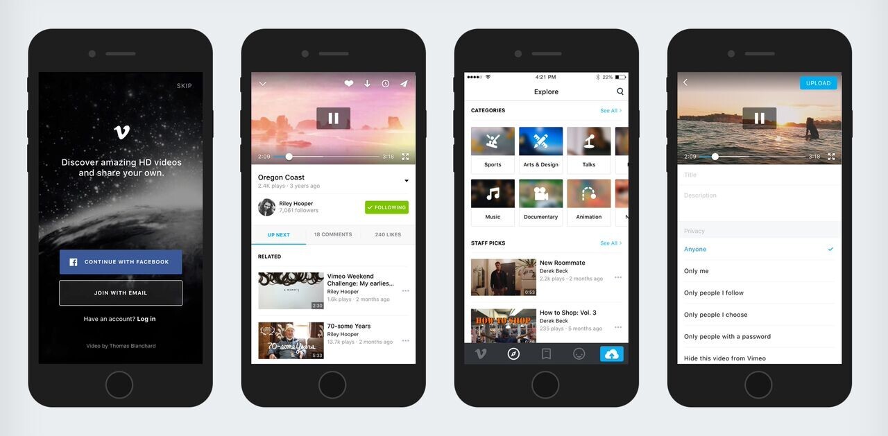 Vimeo for iOS has been totally redesigned and rebuilt using Swift