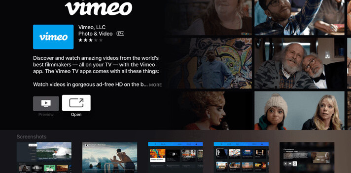 Vimeo releases apps for tvOS, Android TV, and Samsung’s Tizen-powered TVs.