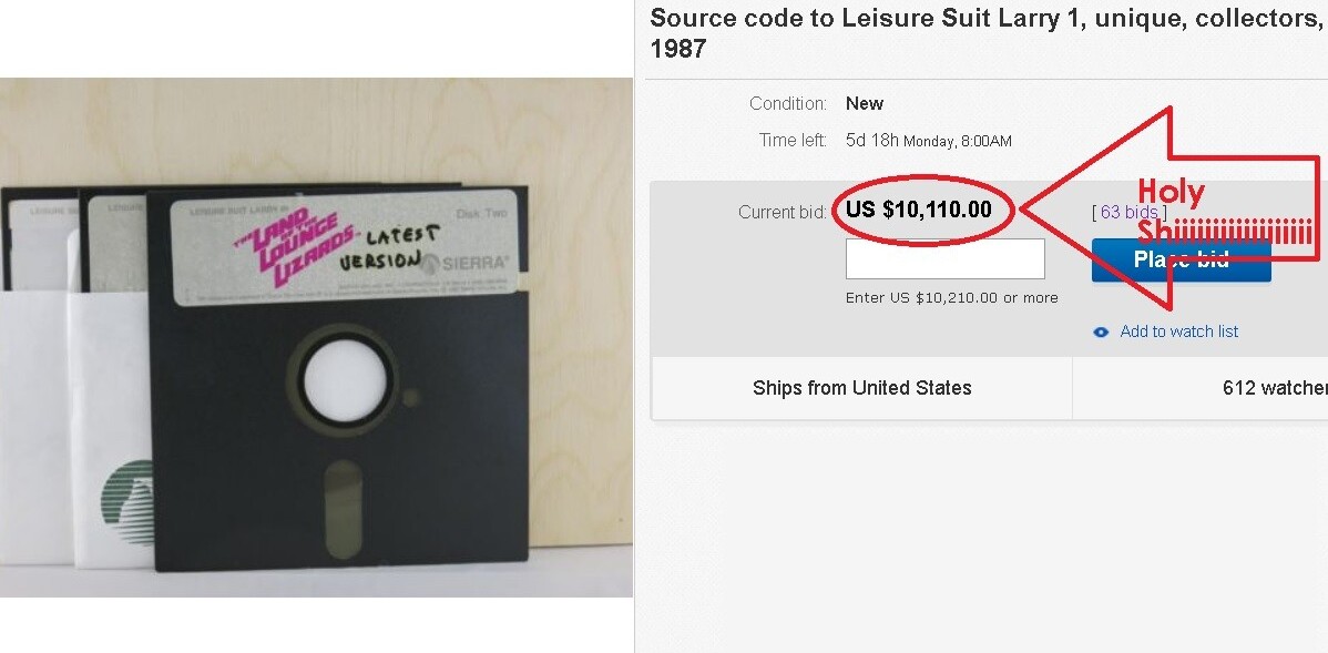 Leisure Suit Larry’s source code reaches over $10,000 in eBay bids