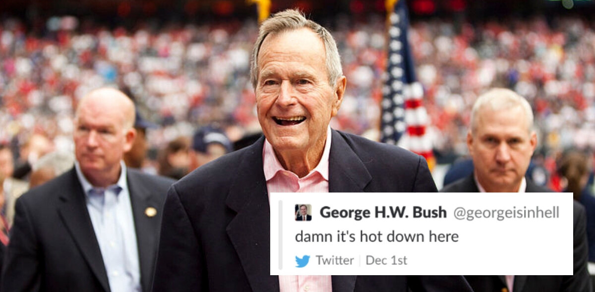 Twitter suspended someone for tweeting as George Bush Sr. in hell