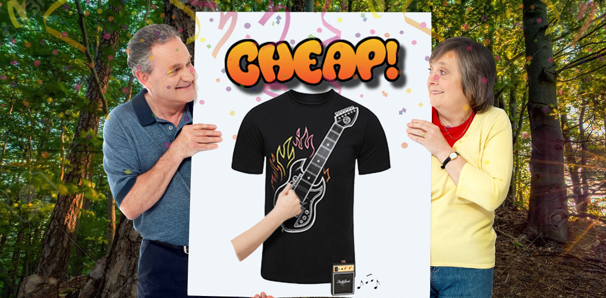 CHEAP: No way, this guitar shirt YOU CAN ACTUALLY PLAY is 68% off!