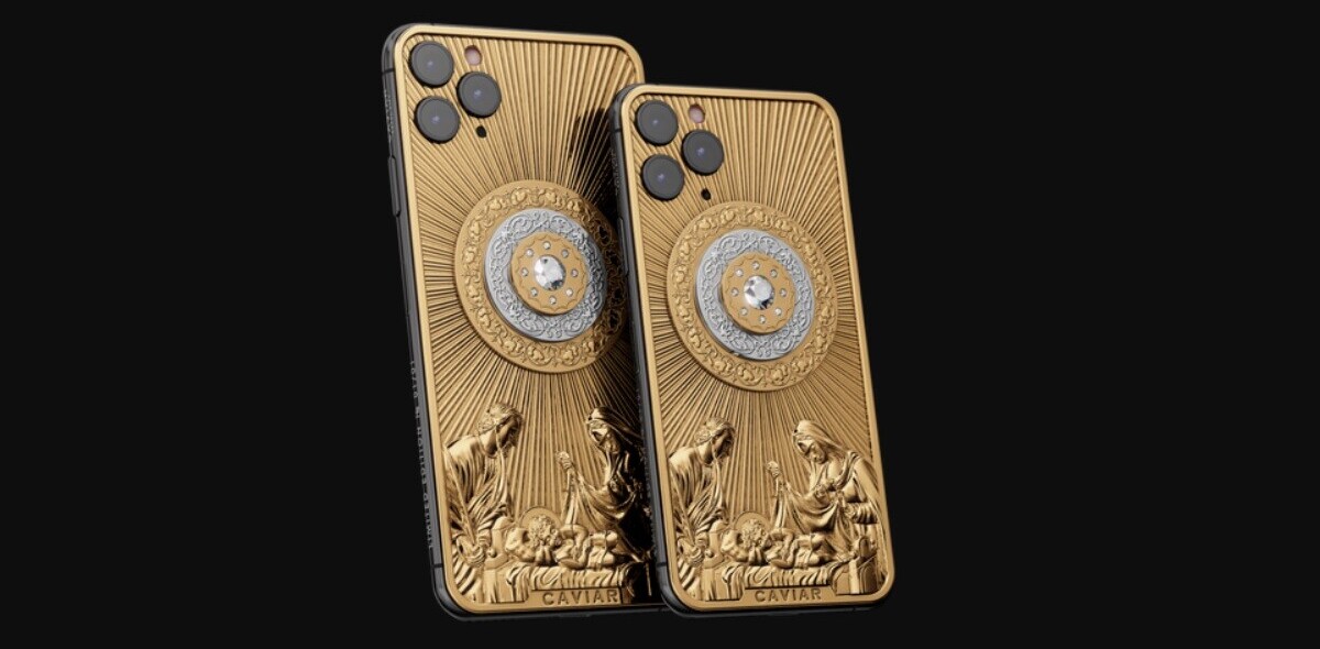This gold-and-diamond-encrusted Jesus phone is the absolute most