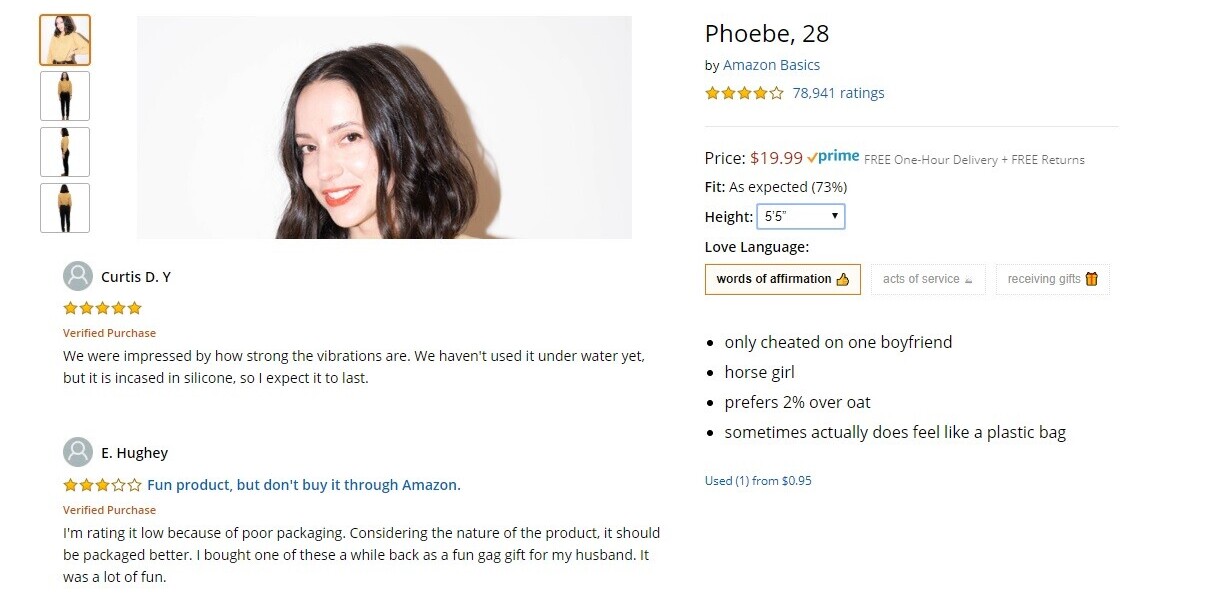 This Amazon parody dating site is hilarious… and also kind of creepy