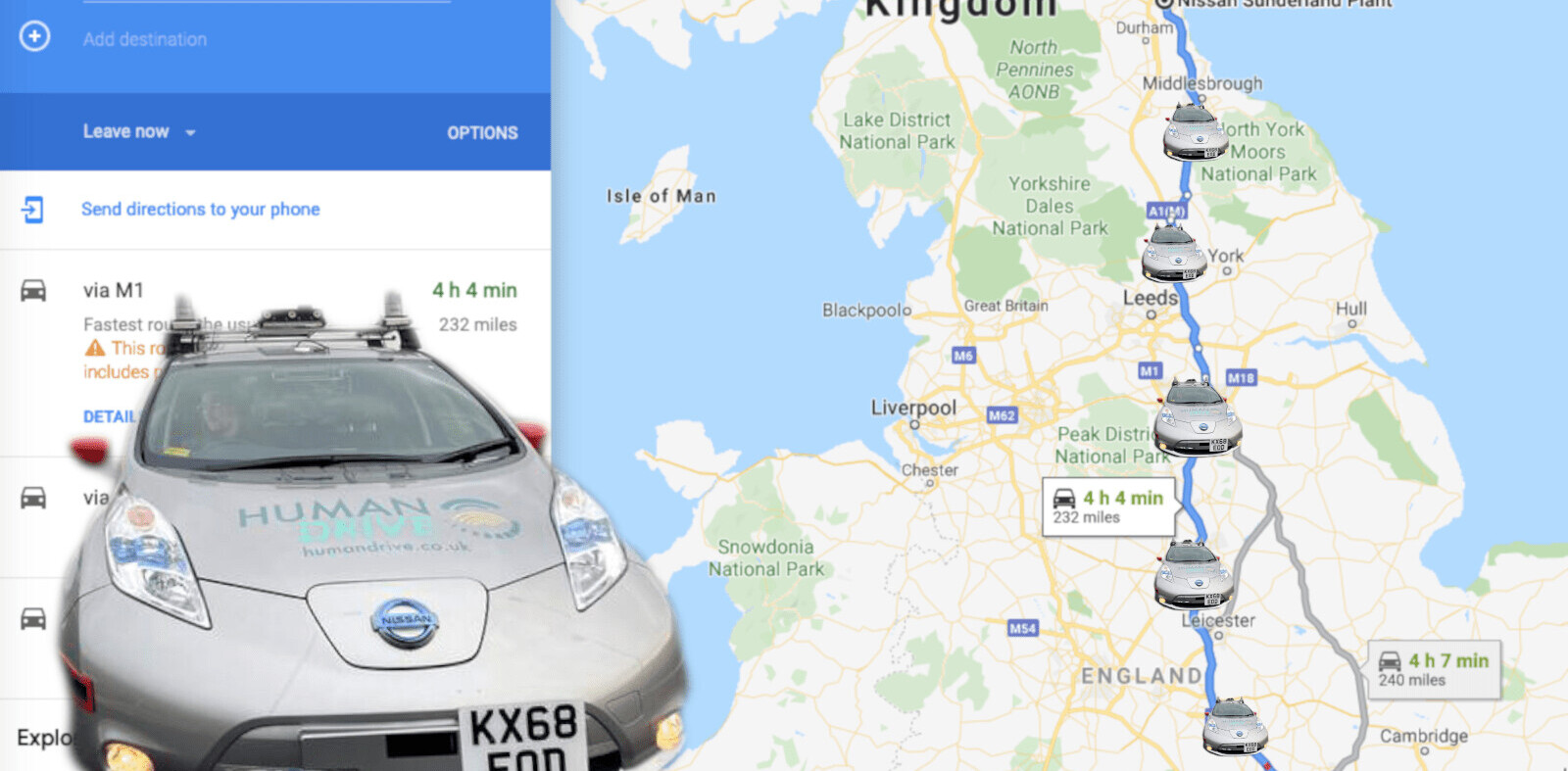 A tricked-out Nissan Leaf just completed Britain’s longest fully autonomous drive